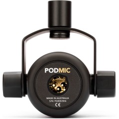 RDE PodMic Microphone -57dBVPascal Cardioid Black/Silver | Superior Sound Quality for Podcasts & Streaming